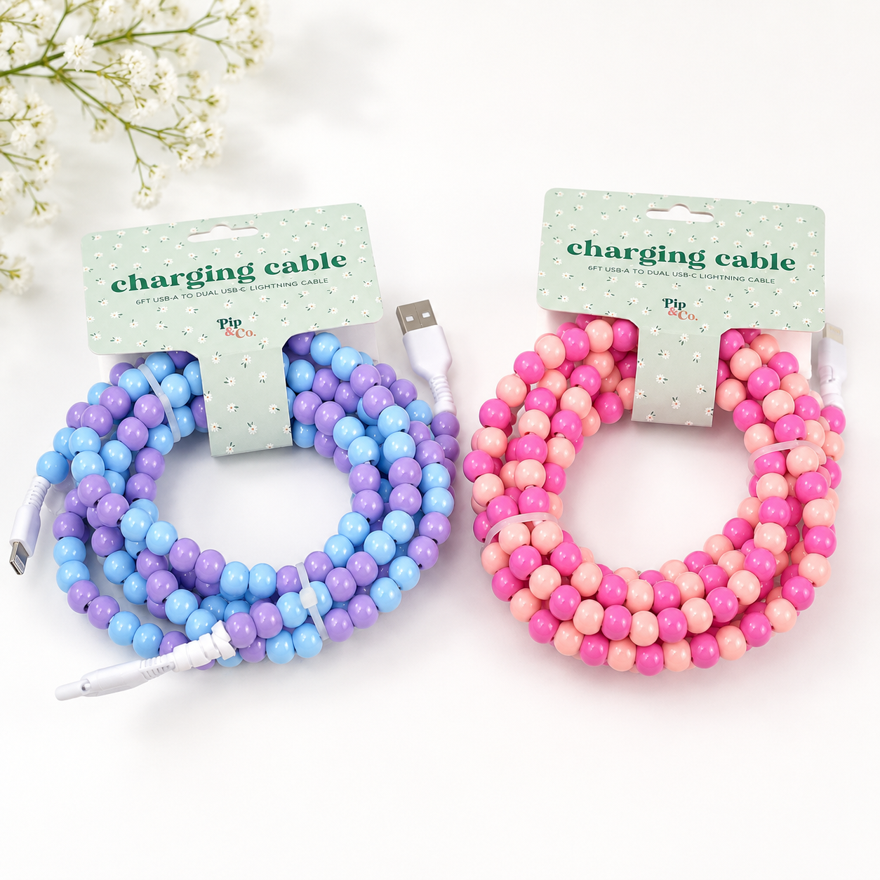 Beaded Phone Charger | Dual USB-A USB-C