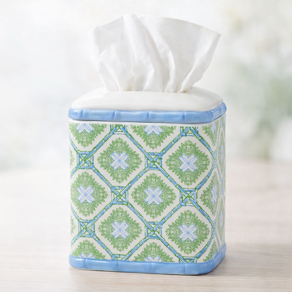 Bamboo Logo Trellis Tissue Holder