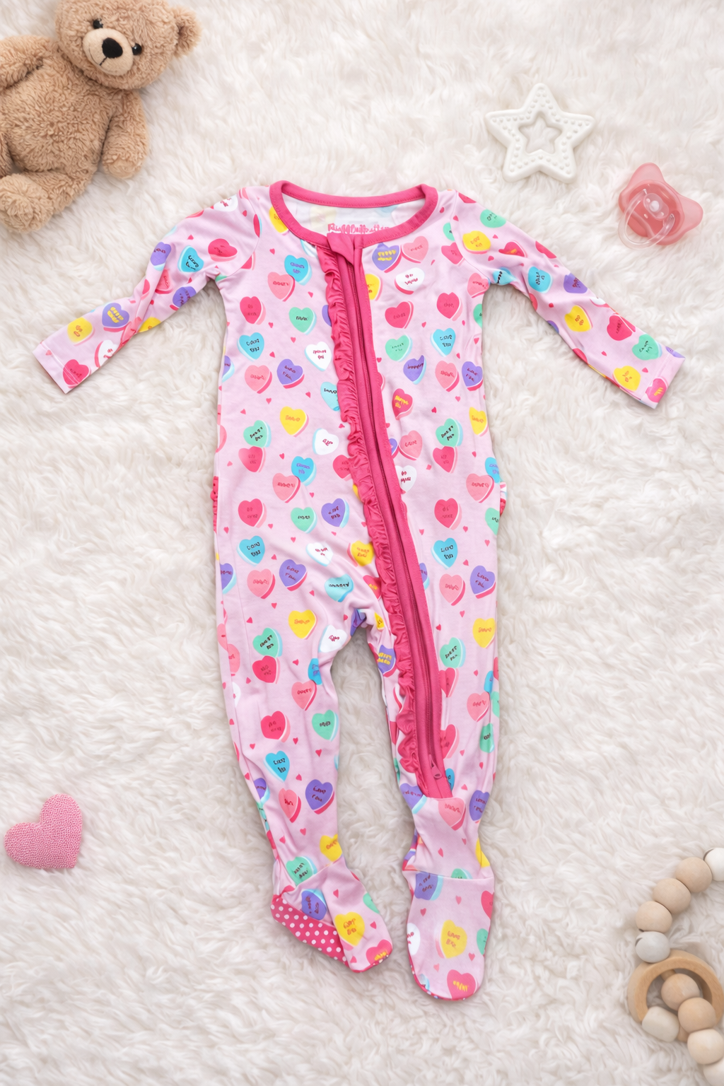 Conversation Heart Bamboo Sleeper