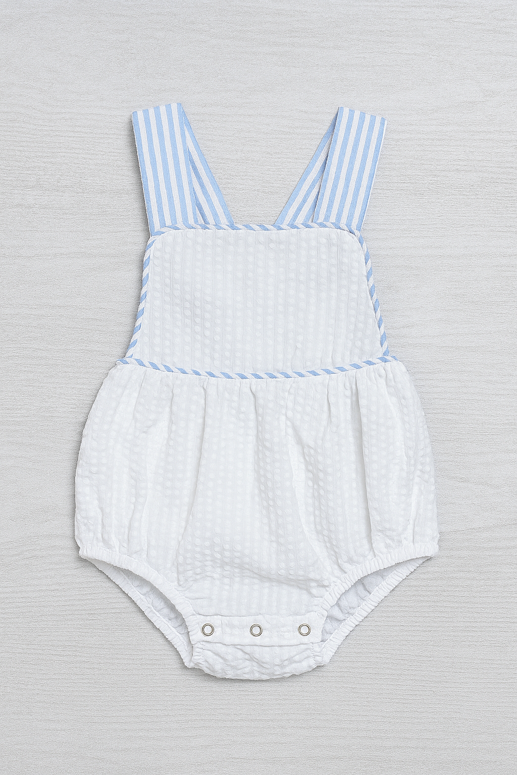 Happy Times Romper | Blue/White| Monogram Me