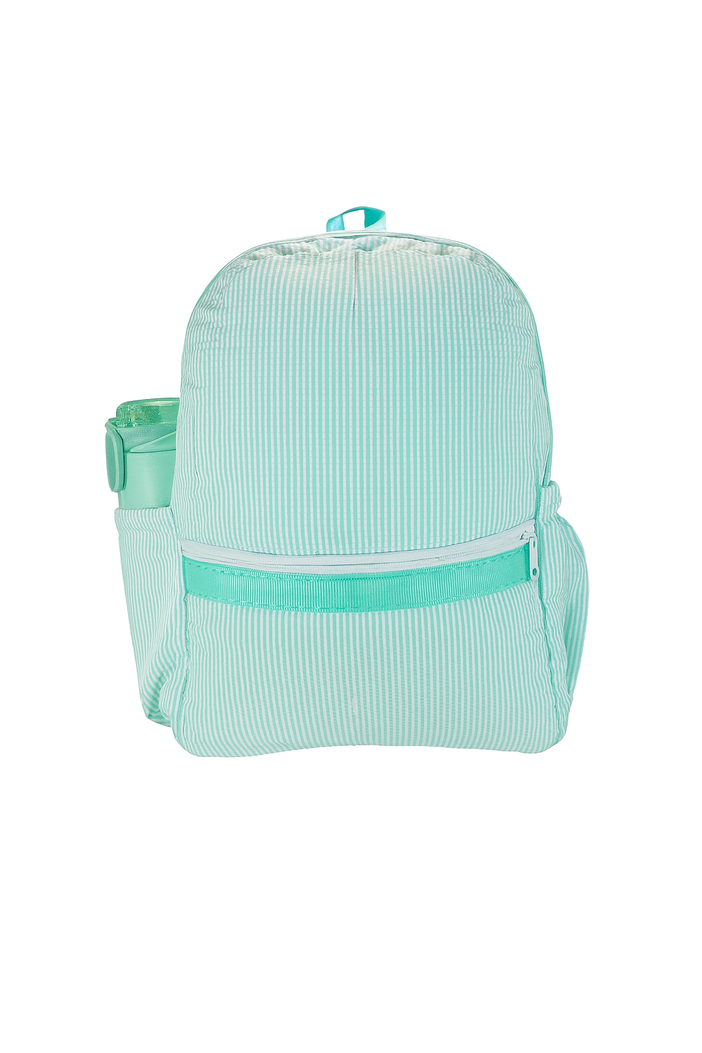 Mint Seersucker Backpack | Monogram me