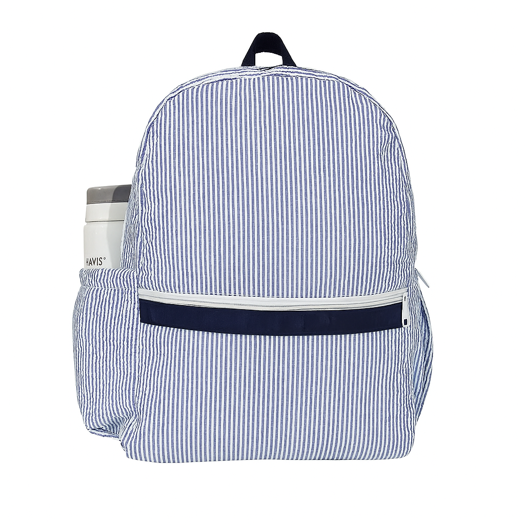 Harbor Stripe Seersucker Backpack | Monogram Me