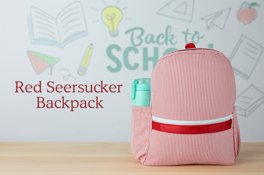 Red Coastal Stripe Backpack | Monogram Me