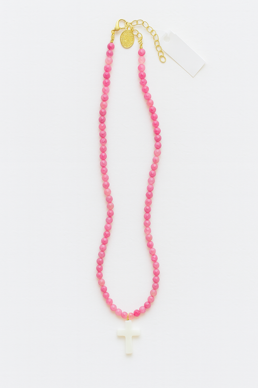 Divine Blush Cross Necklace