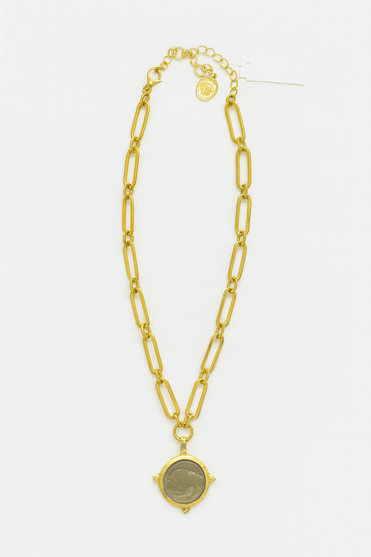 Buffalo Nickel Paperclip Necklace