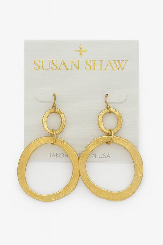 Halo Hammered Hoops | Susan Shaw