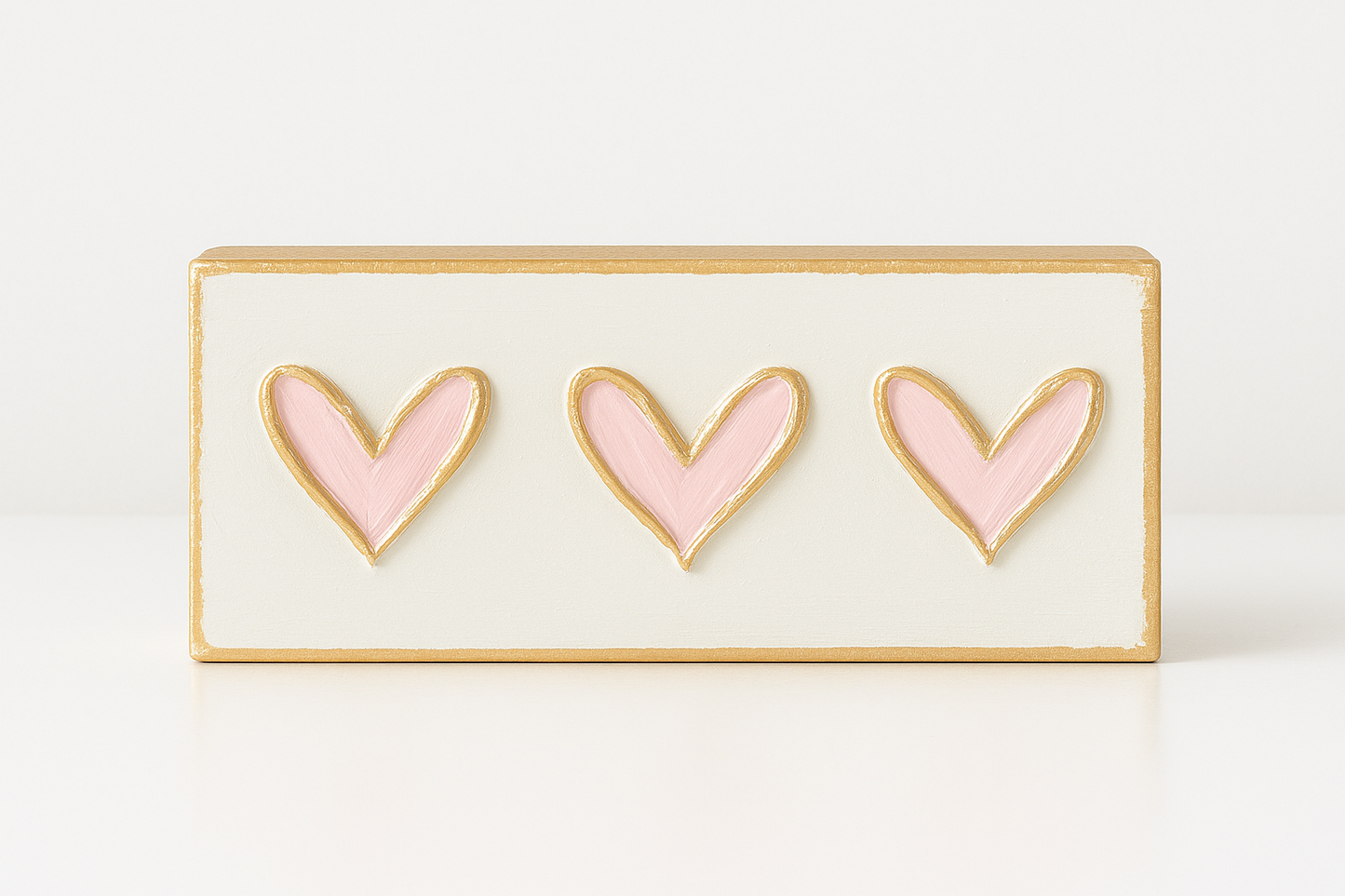Heart Trio Wooden Block