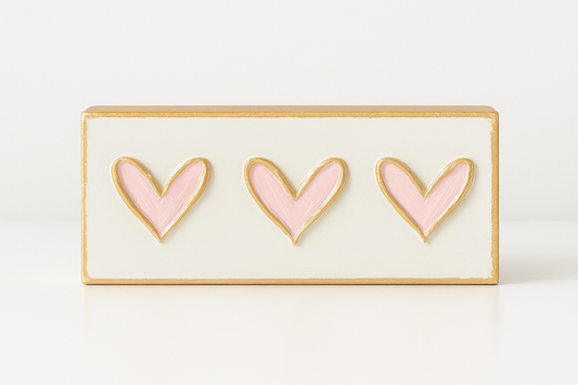 Heart Trio Wooden Block
