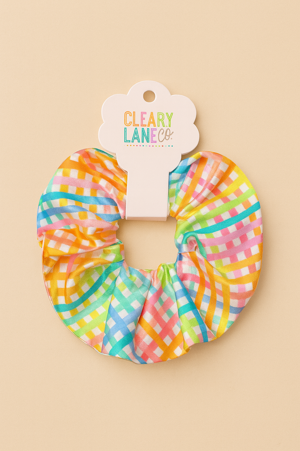 Multi-Color Checked Scrunchie