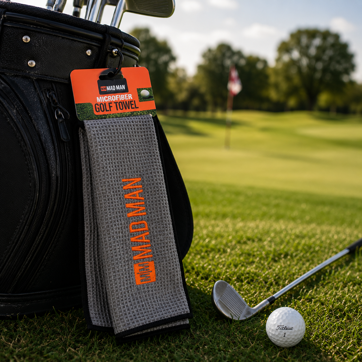 Absorbent Golf Bag Towel with Carabiner
