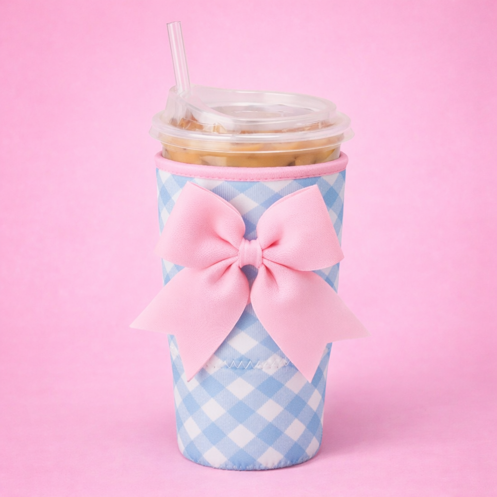 Gingham Iced Cup Coolie Large | Swig