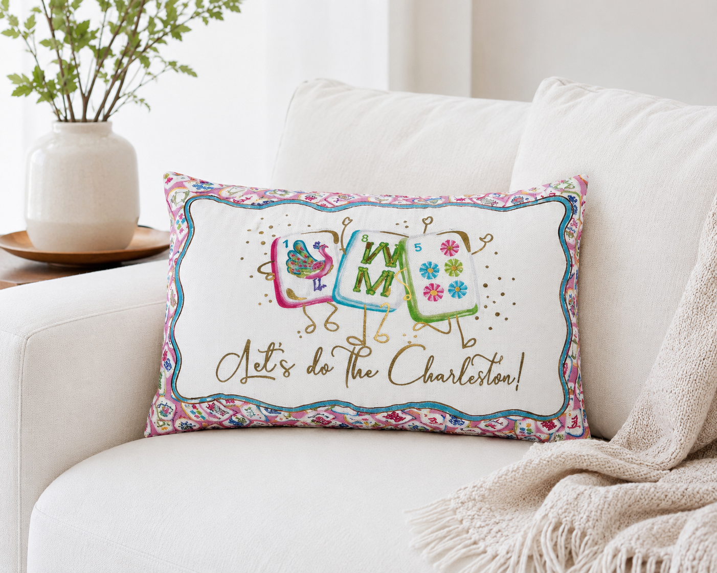 Let's Do The Charleston Mahjong Pillow