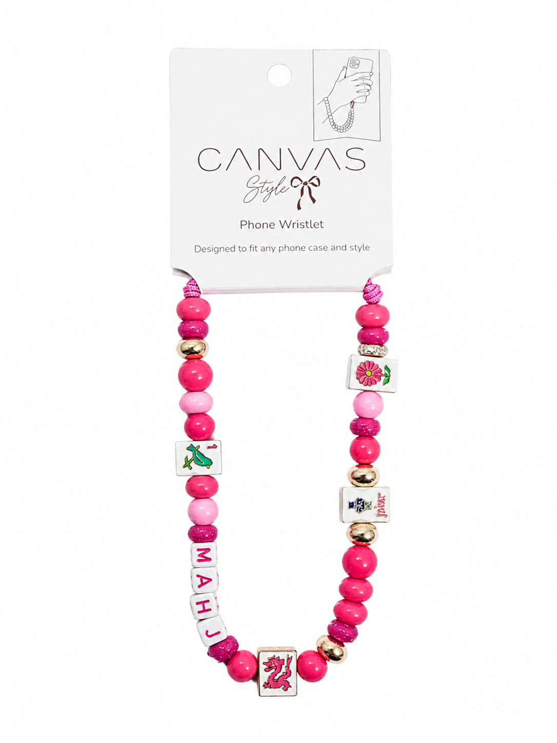 Mahj  Beaded Cellphone Charm