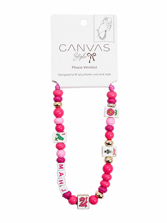 Mahj  Beaded Cellphone Charm