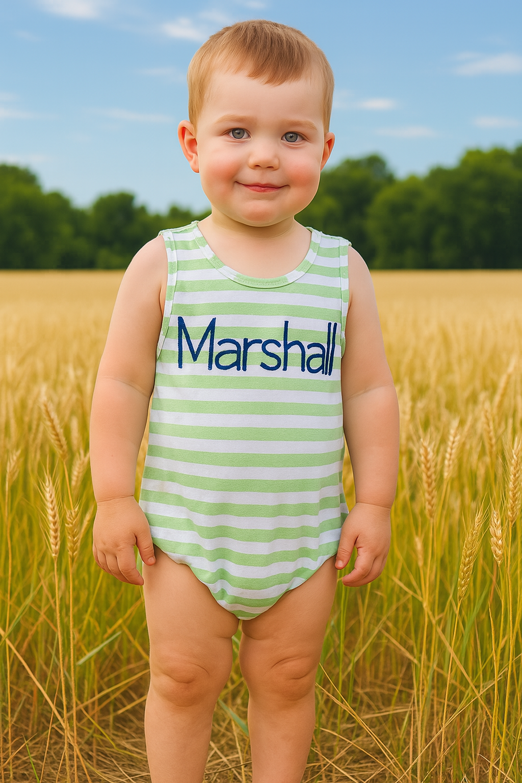 Seaside Stripes Bubble |Monogram Me