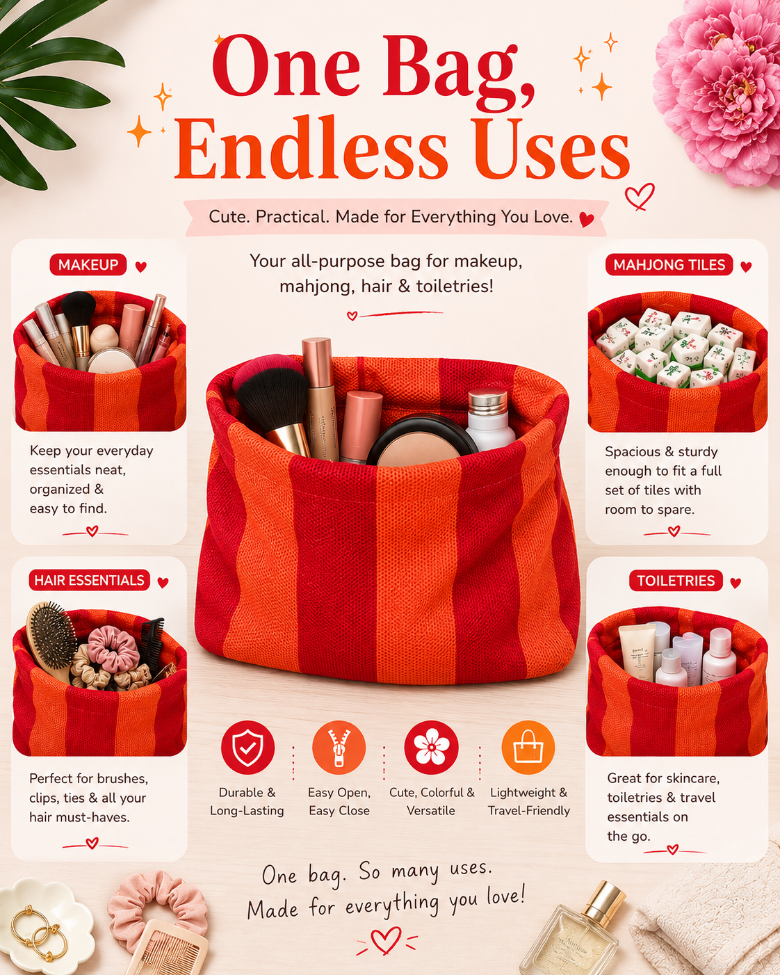 All Purpose Clutch | Red & Orange