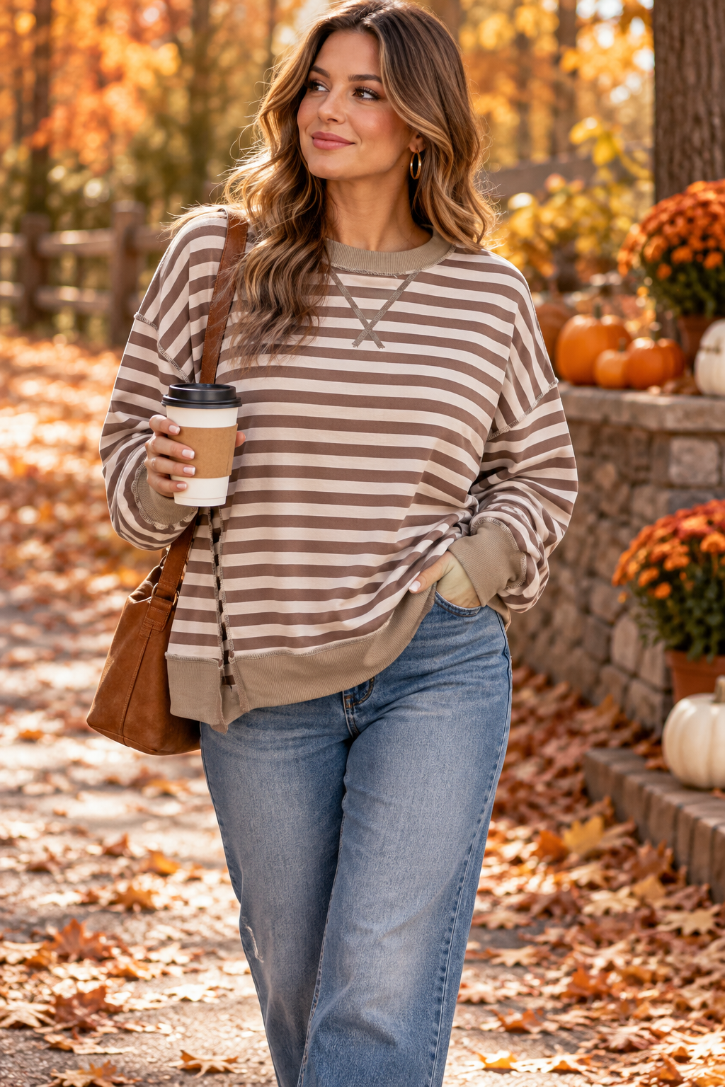 Everyday Ease Striped Sweatshirt
