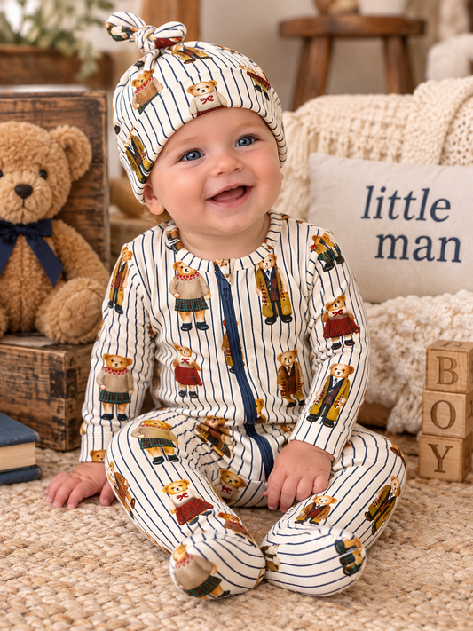 Blue Bear Cozy Romper | Stephan Baby