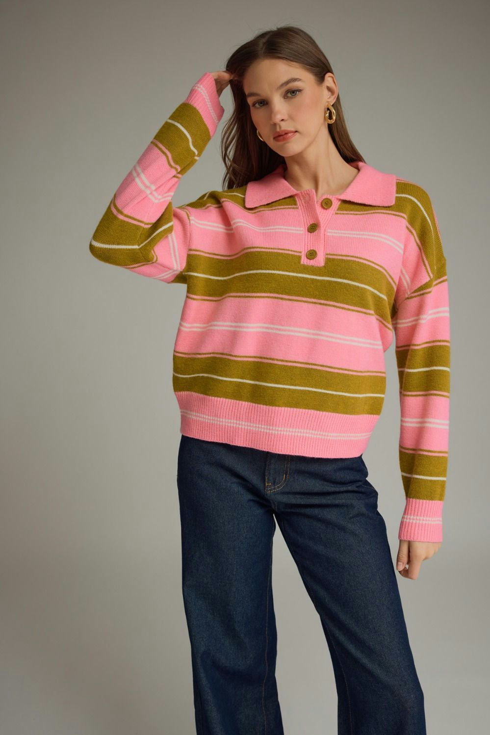 Pink Olive Social Sweater