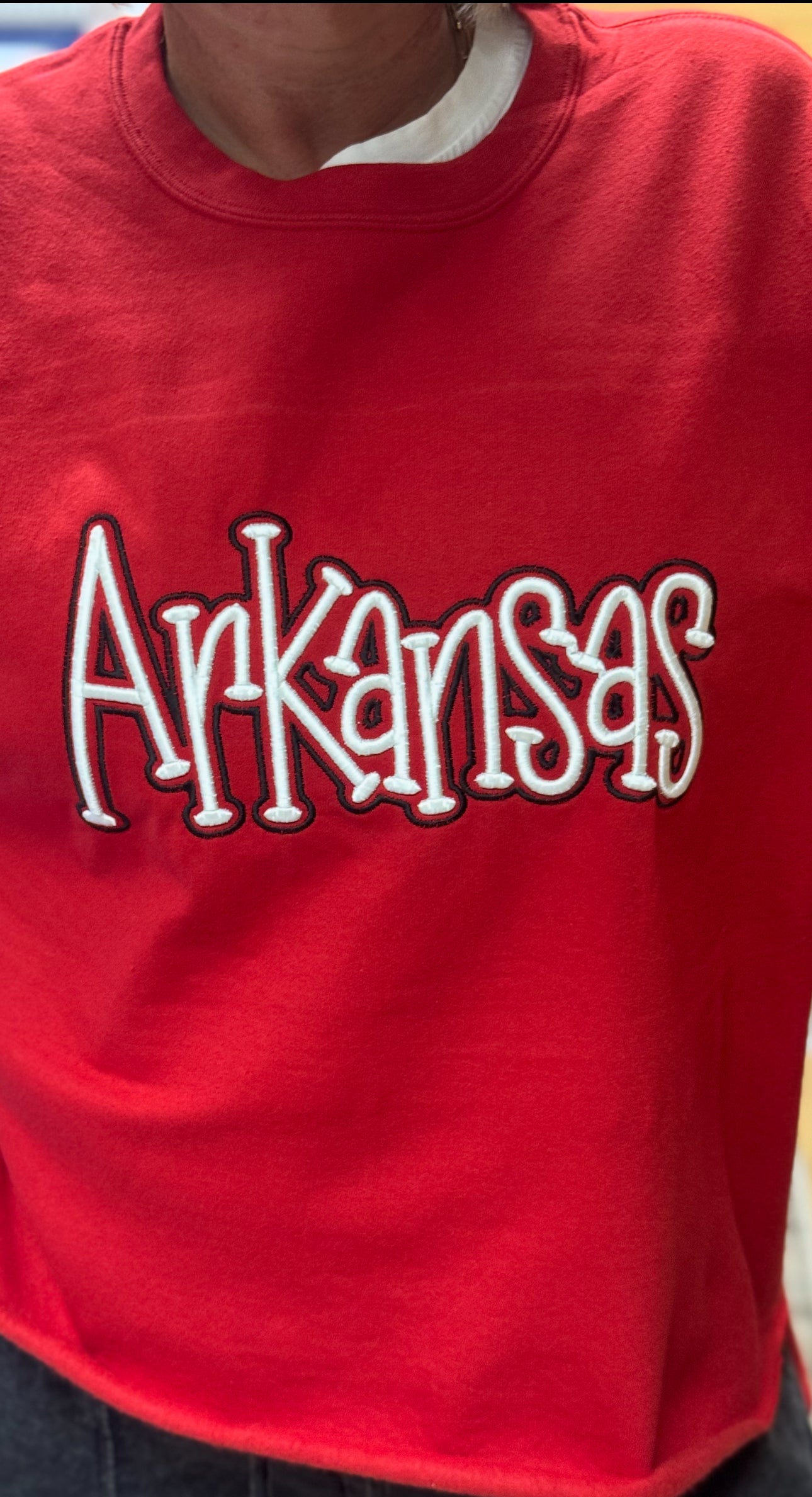 Arkansas Puff Embroidery Sweatshirt