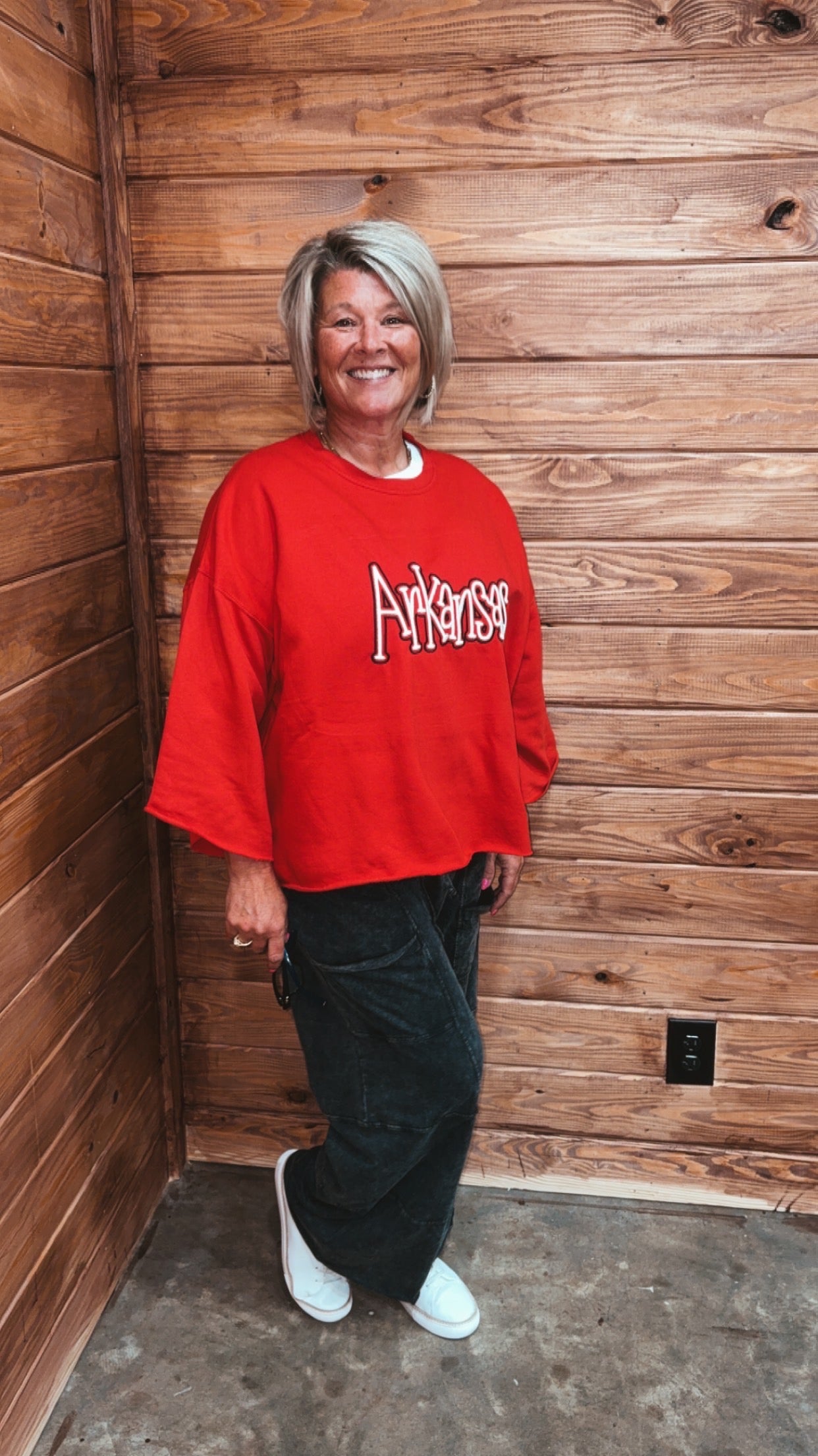 Arkansas Puff Embroidery Sweatshirt