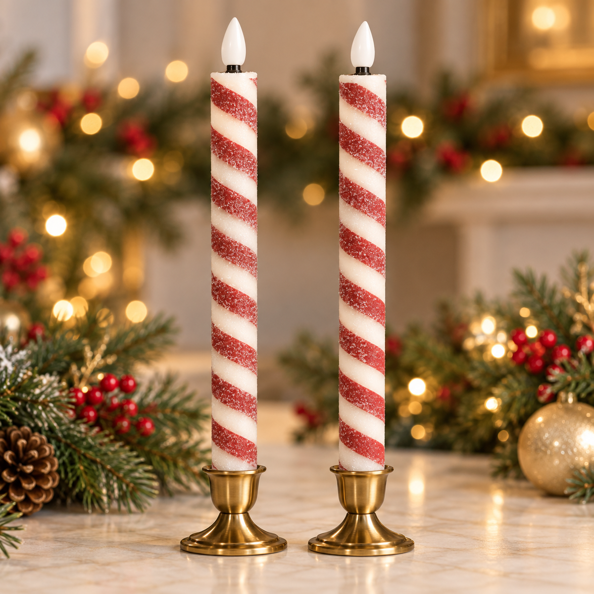 Peppermint Twist 3D Candle | Taper