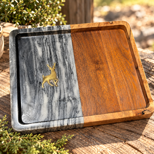 Wooden + Marble Trey | Royal Standard