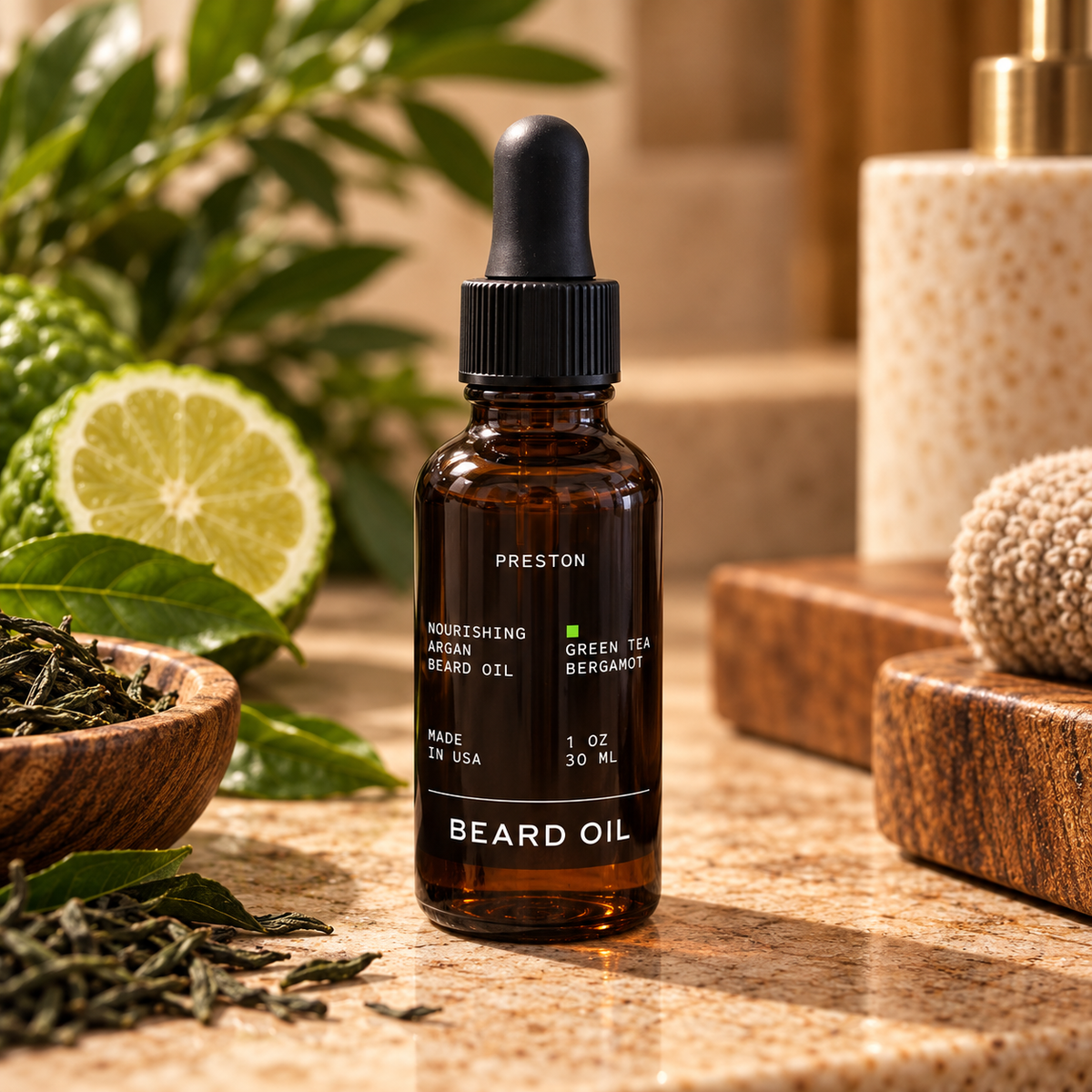 Preston Beard Oil | Green Tea & Bergamot