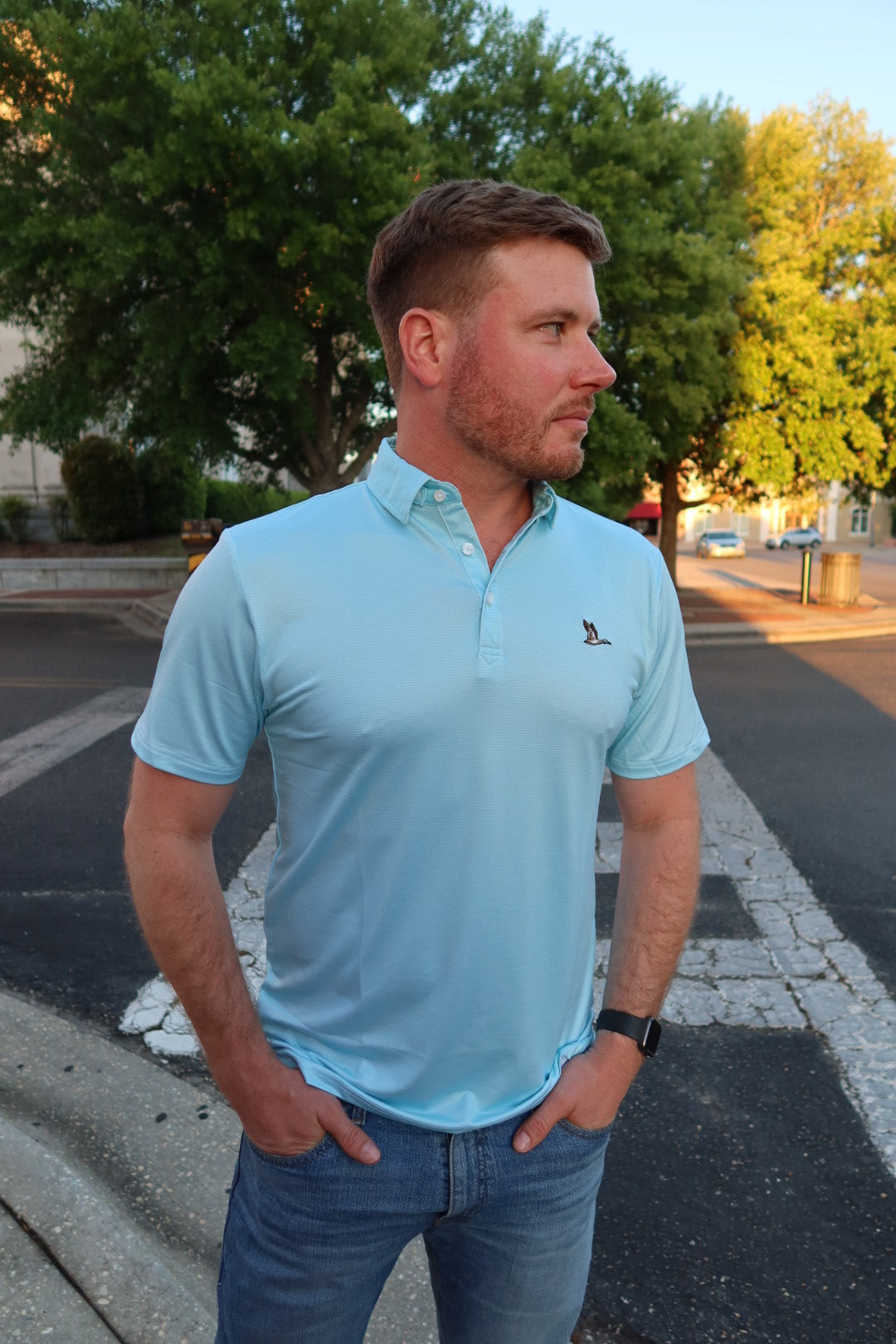 Roost Mallard Polo | Aqua/White