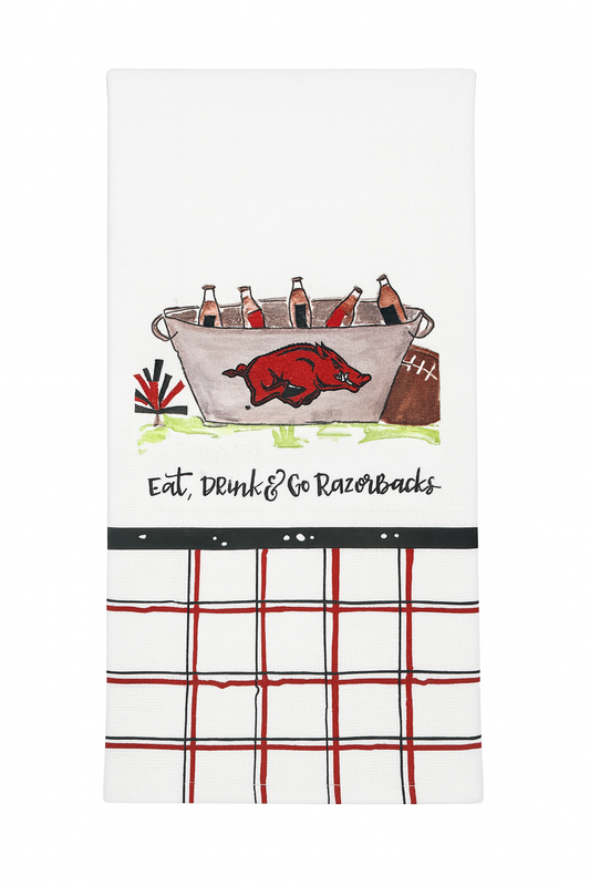 Eat, Drink & Go Razorbacks Dish Towel