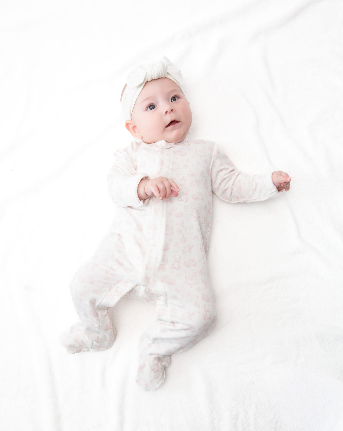 Nursery Toile Snap Romper | Pink | BeiBei