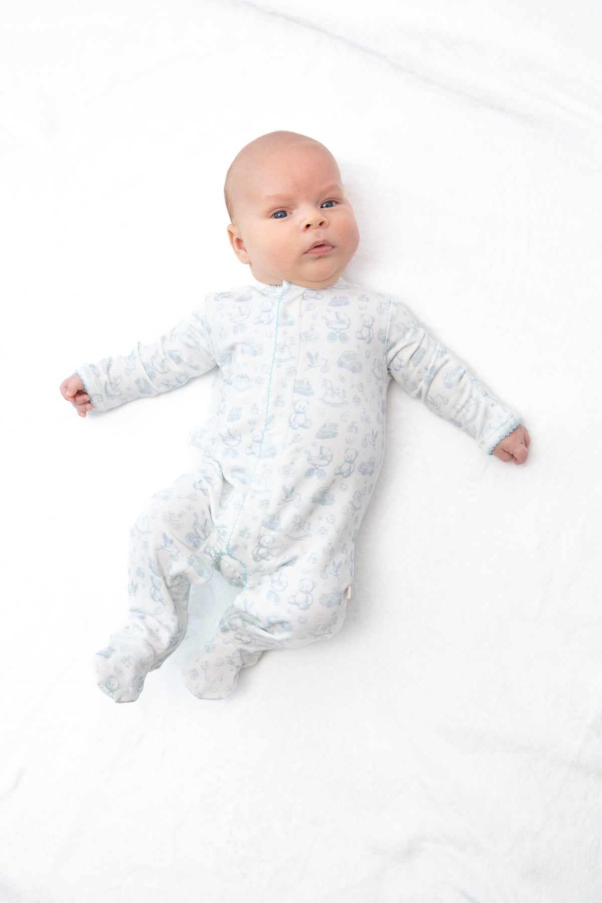 Nursery Toile Snap Romper | Blue | BeiBei