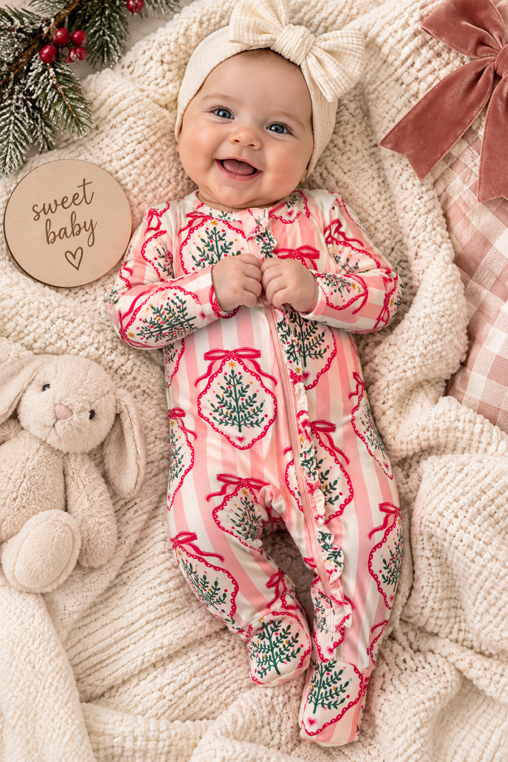 Vintage Christmas Cozy Romper
