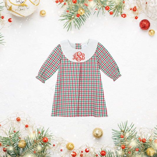 Christmas Gingham Dress | Monogram Me