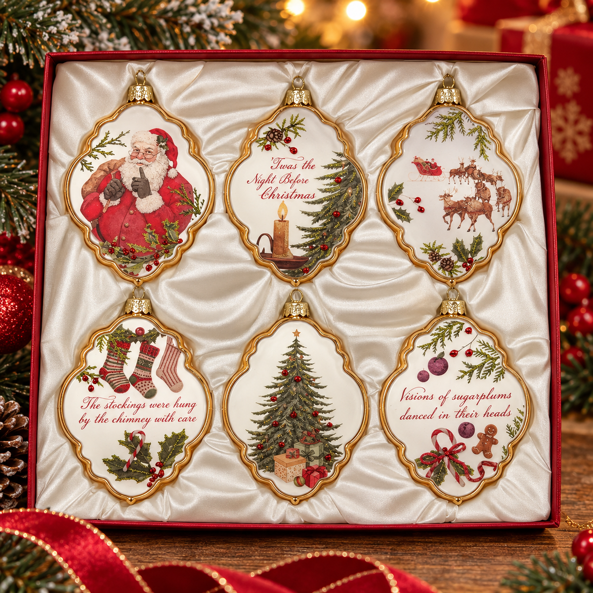 Night Before Christmas Ornament Set