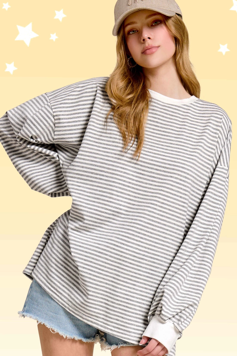 Everyday Striped Oversized Pullover