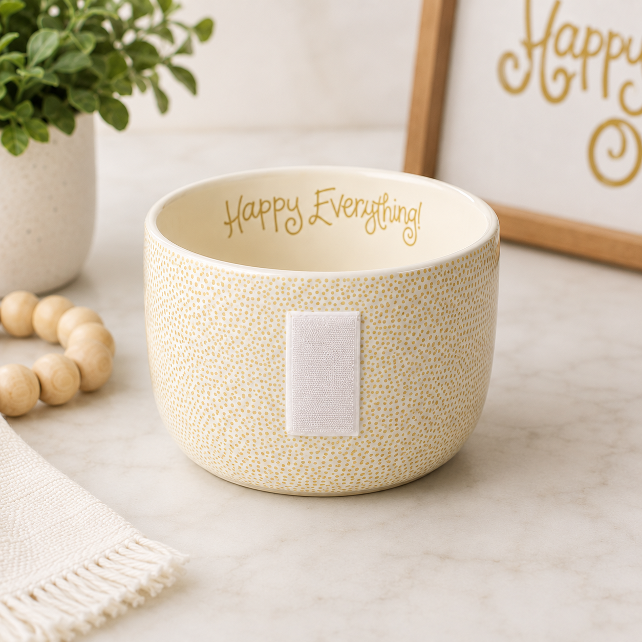 Neutral Tiny Dot Bowl | LARGE | Happy Everything