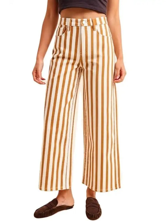 Golden Hour Striped Wide-Leg Pants