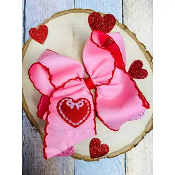 Valentine Doily Heart Hairbow