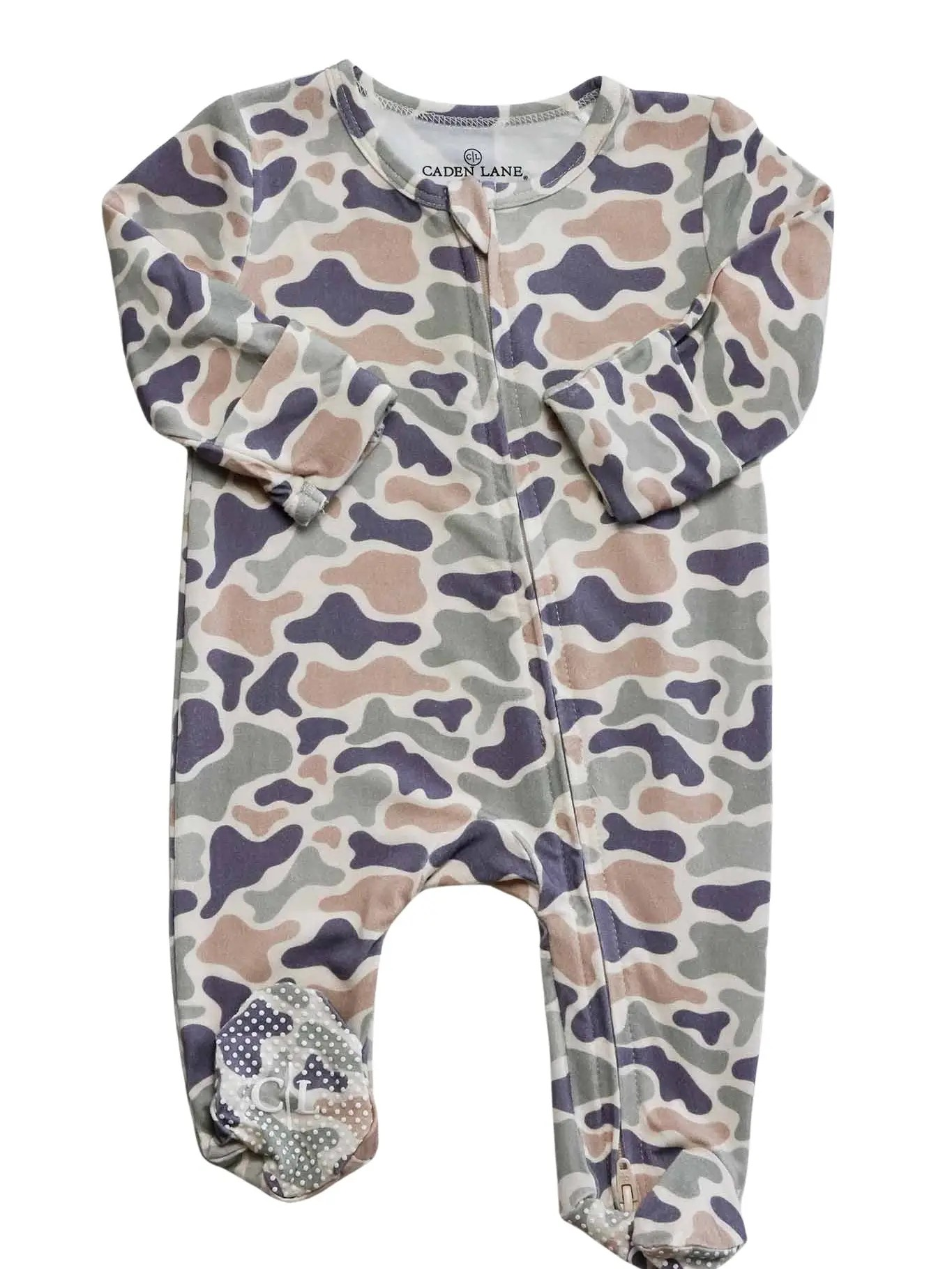 Camo Cutie Bamboo Zipper Footie
