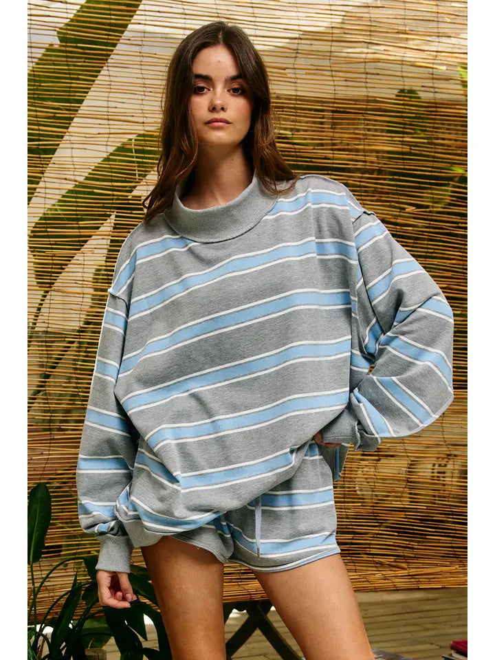 Coastal Stripe Oversized Pullover