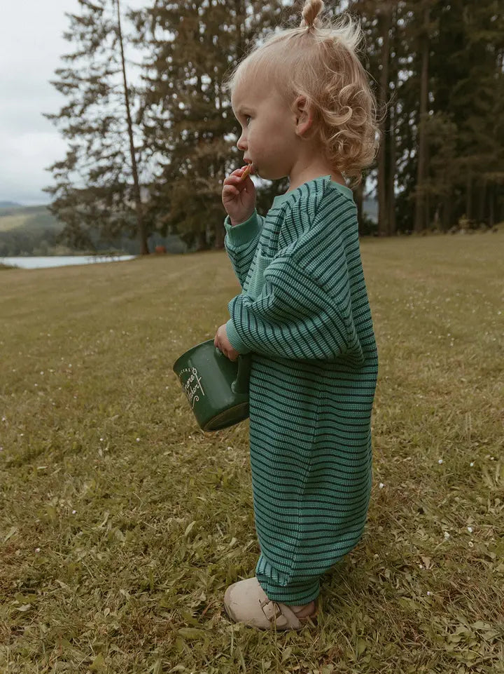 Sammy Romper | Green Stripe