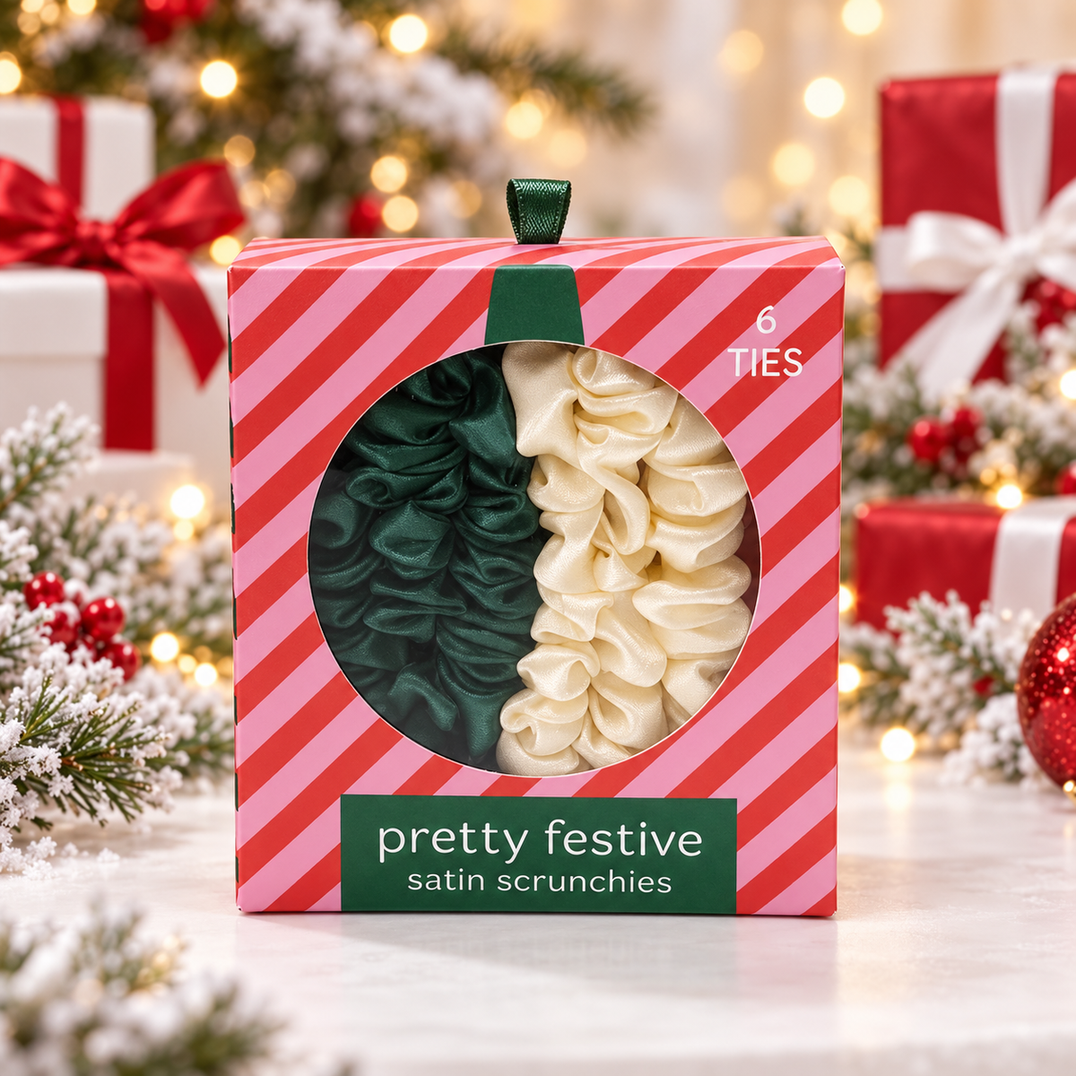 Pretty Festive Holiday Scrunchies