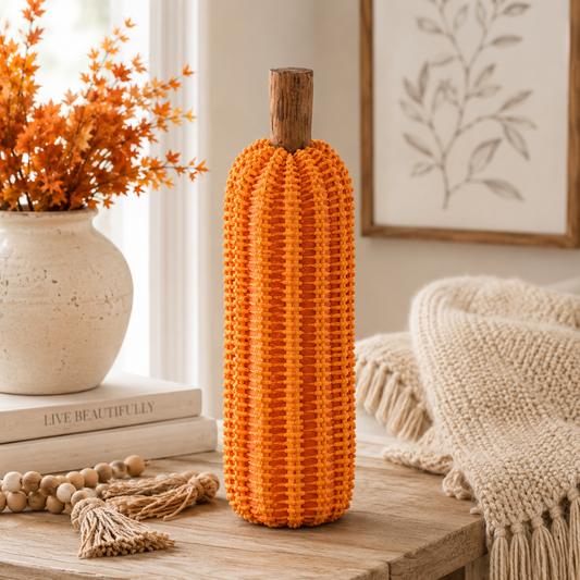 Large Wicker Pumpkin Sitter