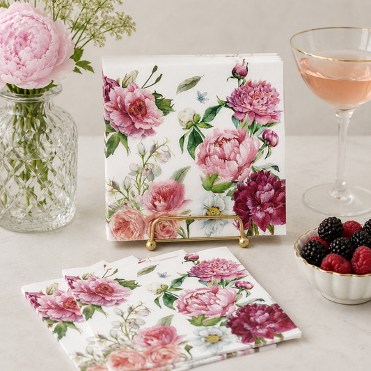 Blush Peony Cocktail Napkin