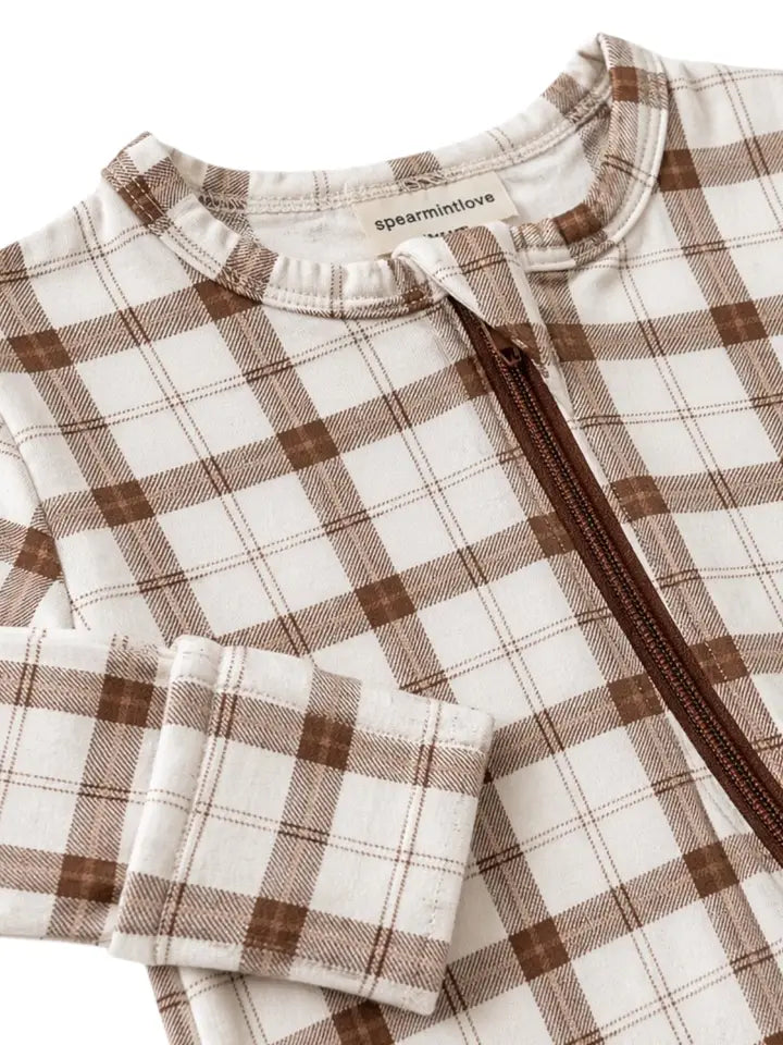 2 Way Zip Footie | Homestead Plaid