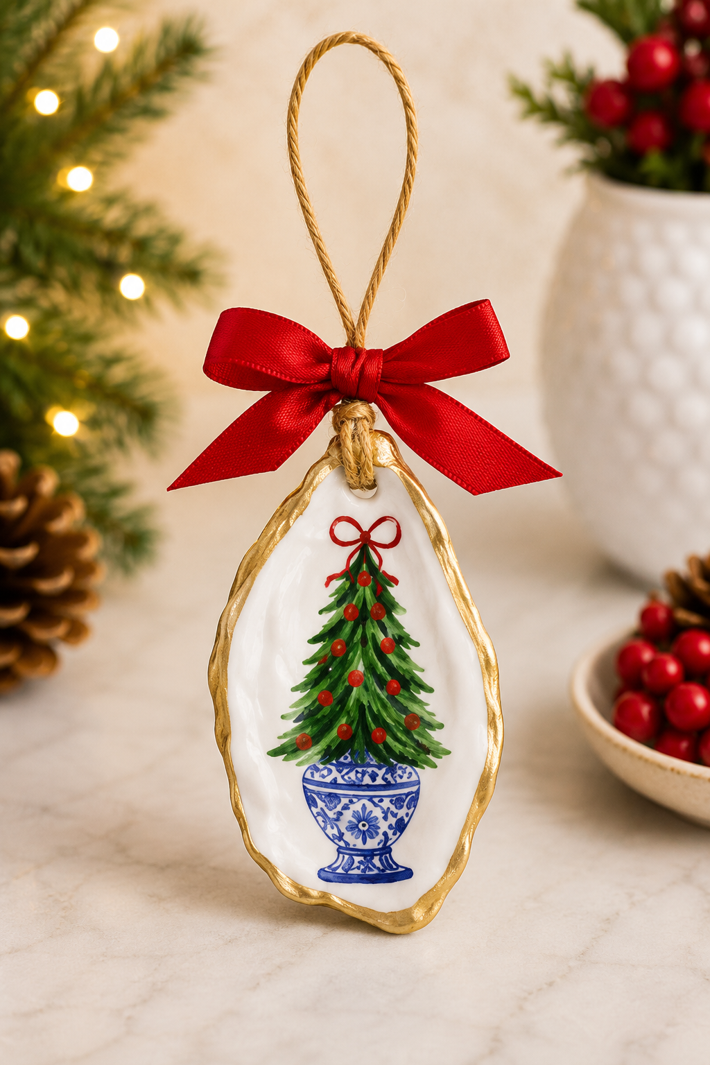 Tree Topiary Oyster Ornament