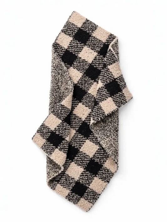 Bliss Gingham Mini Blanket | Phufy | Black/Pebble