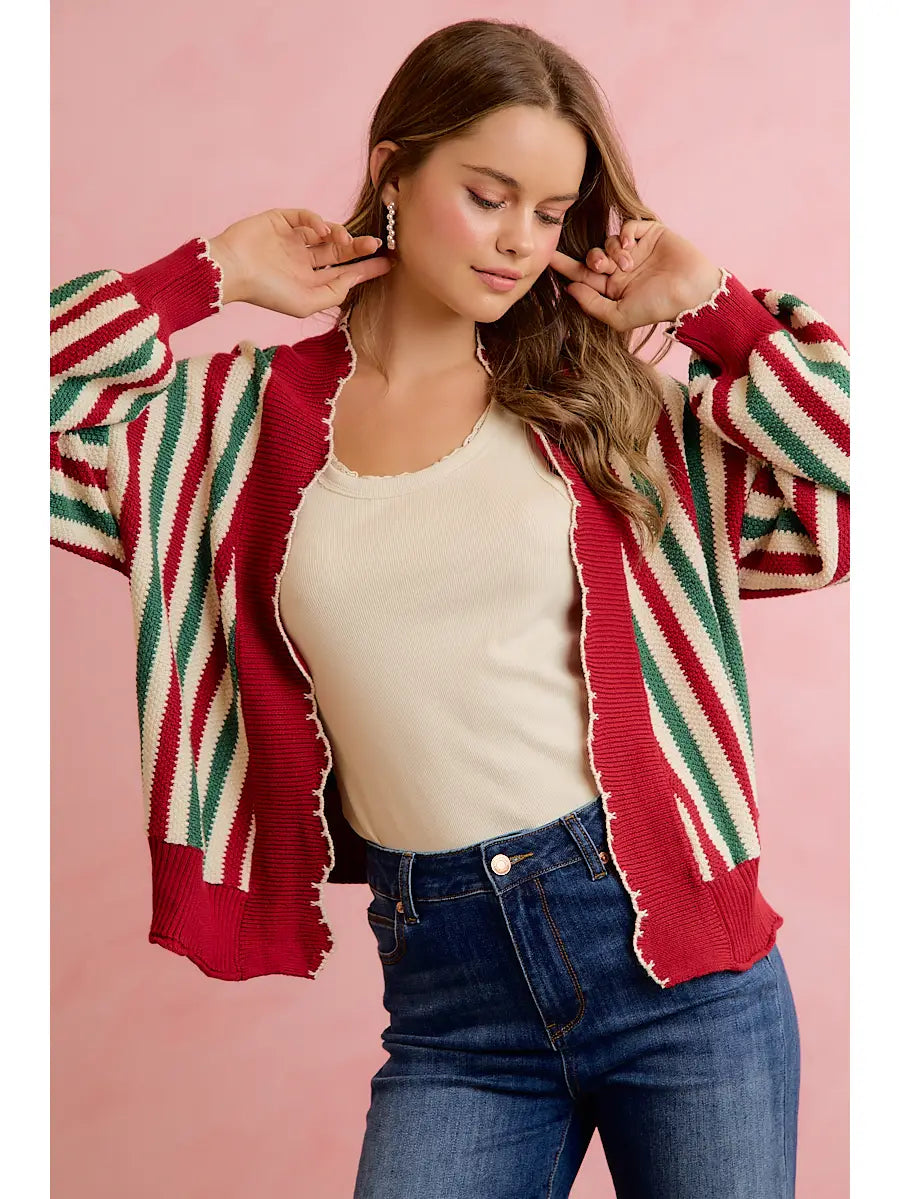 Scallop Christmas Cardigan