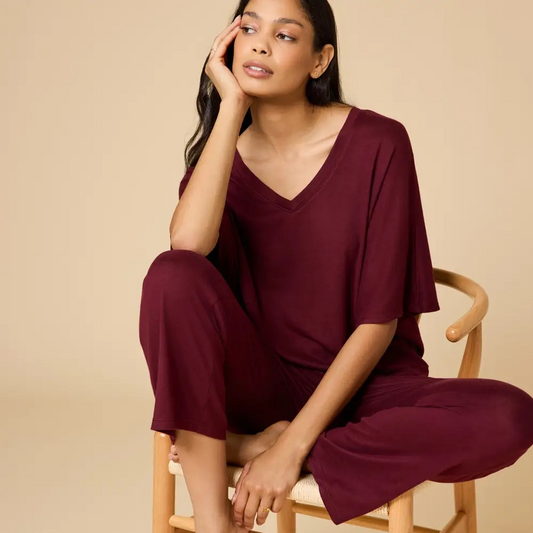 Dream V-Neck Capri Lounge Set – Buttery Soft 2-Piece
